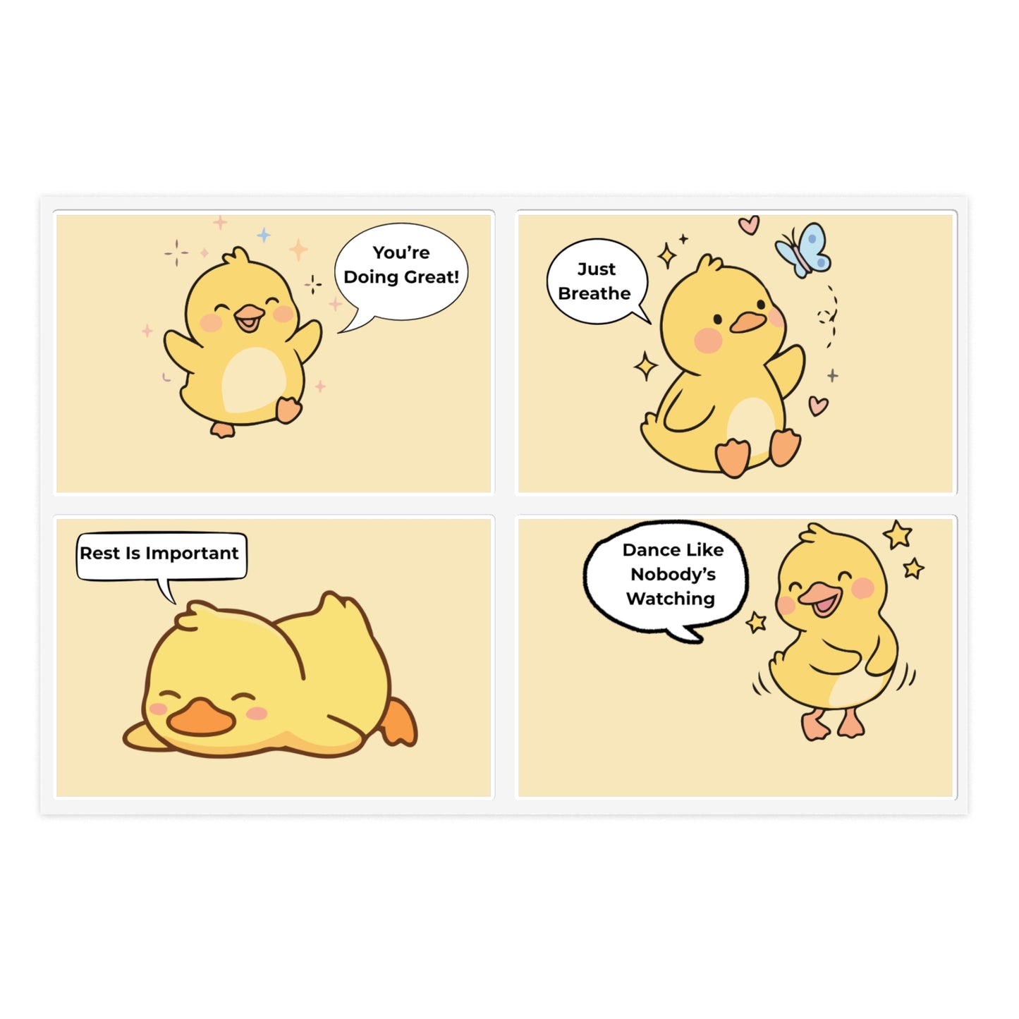 Motivational Duckies  Sticker Sheets