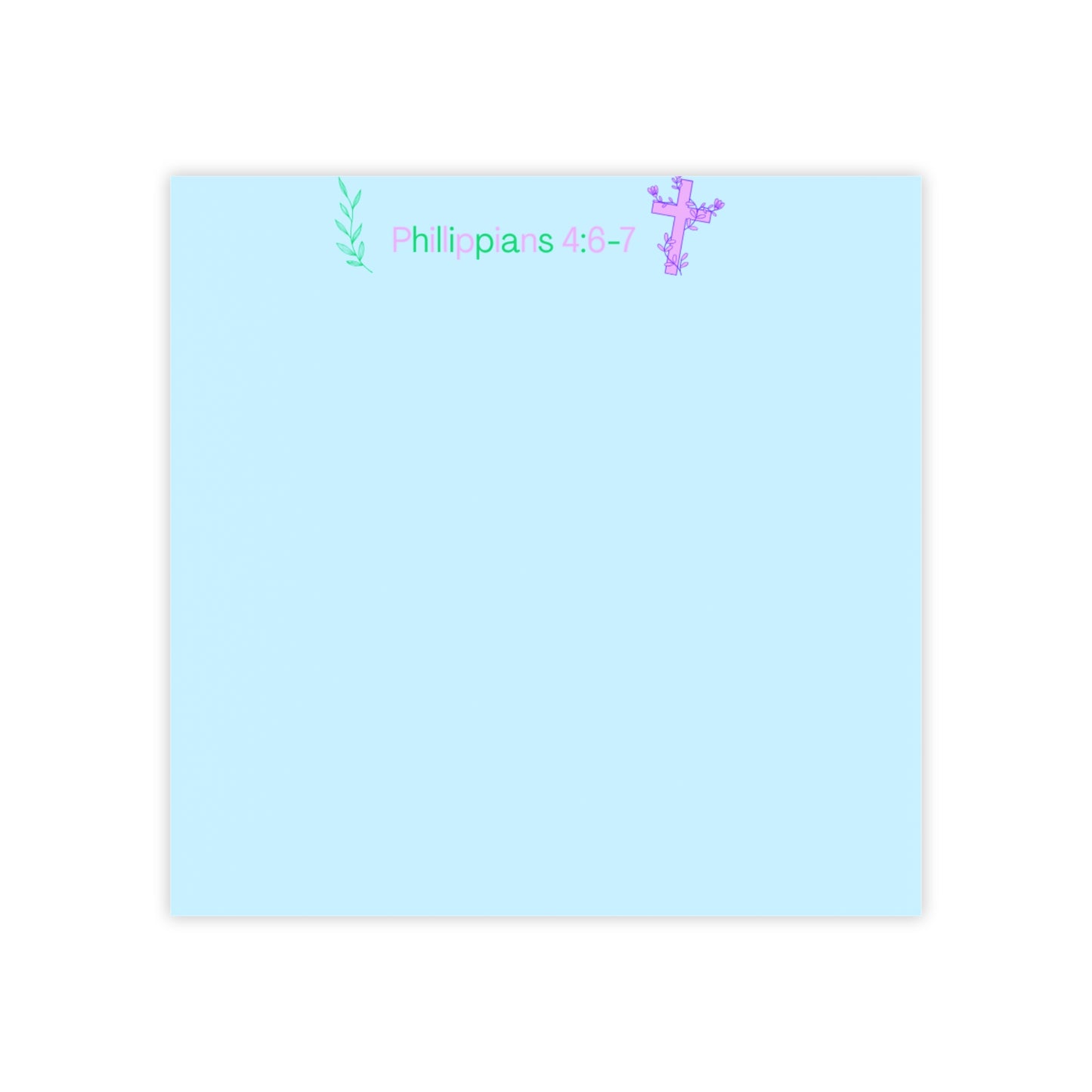 Light blue notepad with decorative elements on a white background