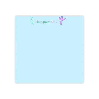 Light blue notepad with decorative elements on a white background