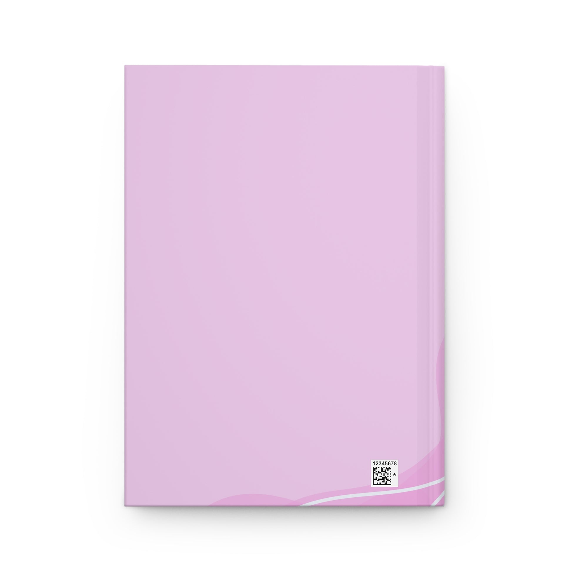 Light purple notebook with a QR code on a white background