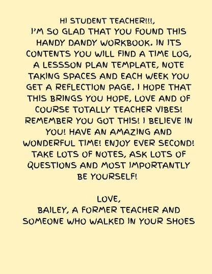 Student Teacher Workbook