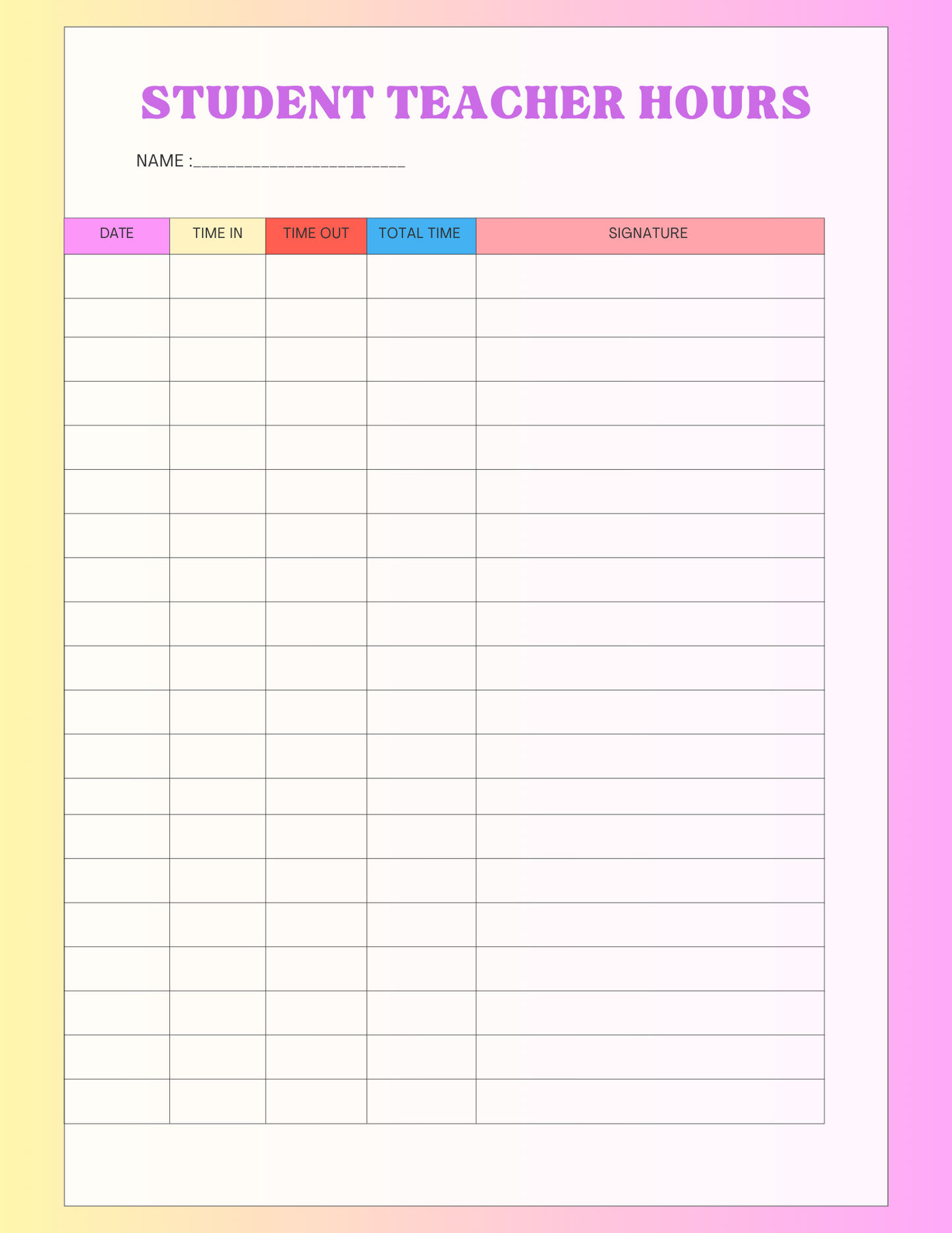 Student Teacher Workbook