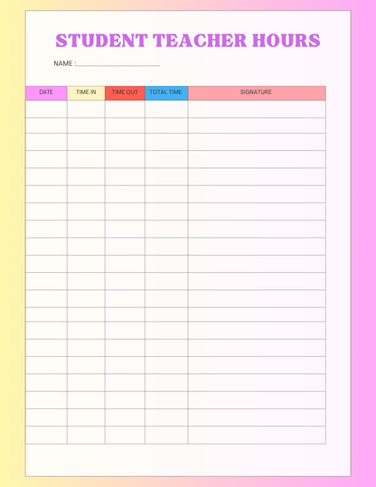 Student Teacher Workbook