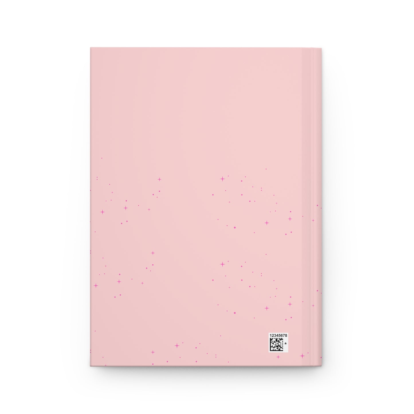 Pink notebook with a QR code on a white background