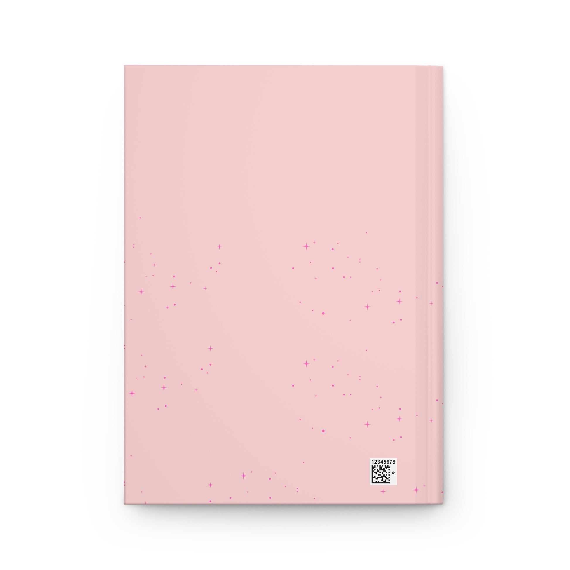 Pink notebook with a QR code on a white background