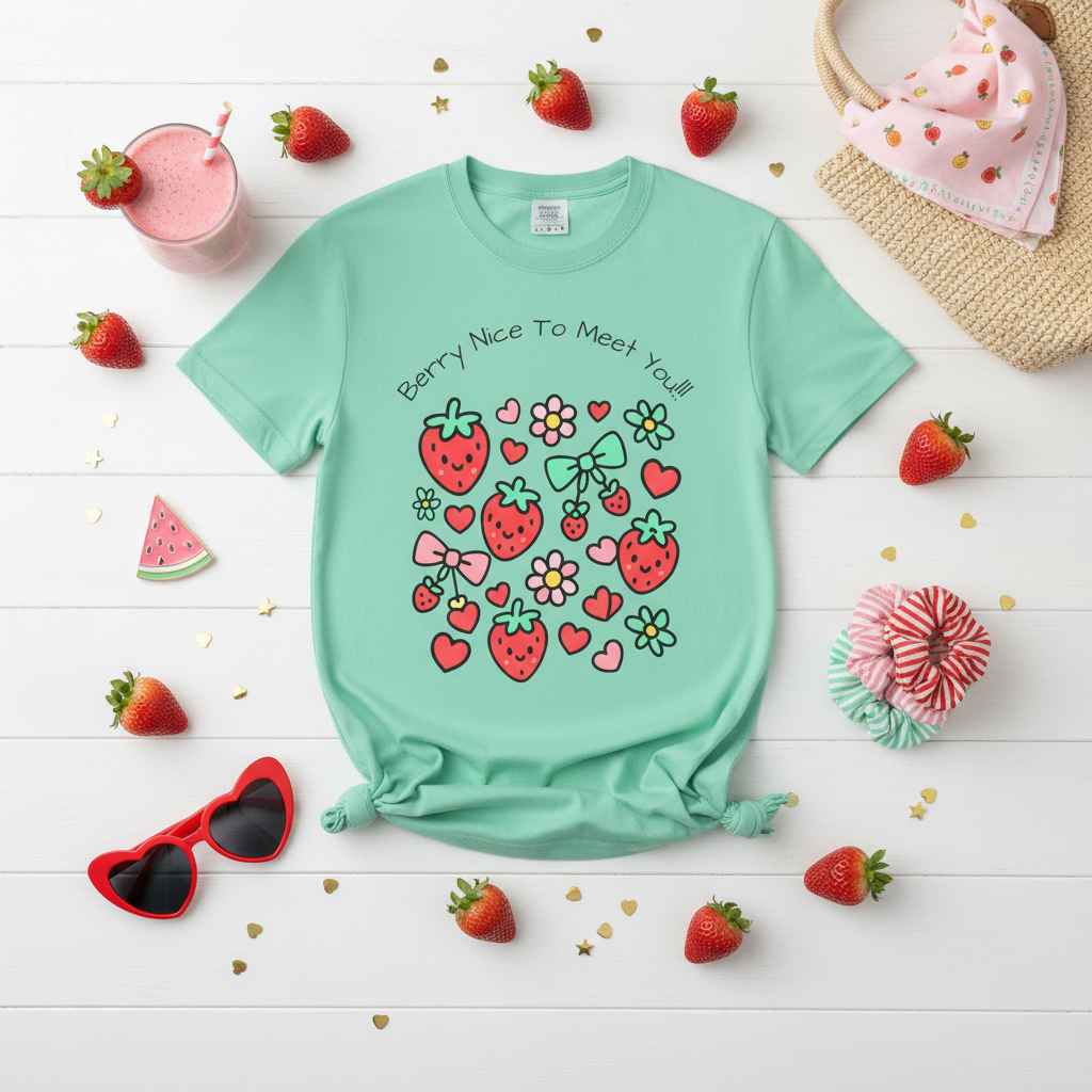 Berry Tee Flat Lay