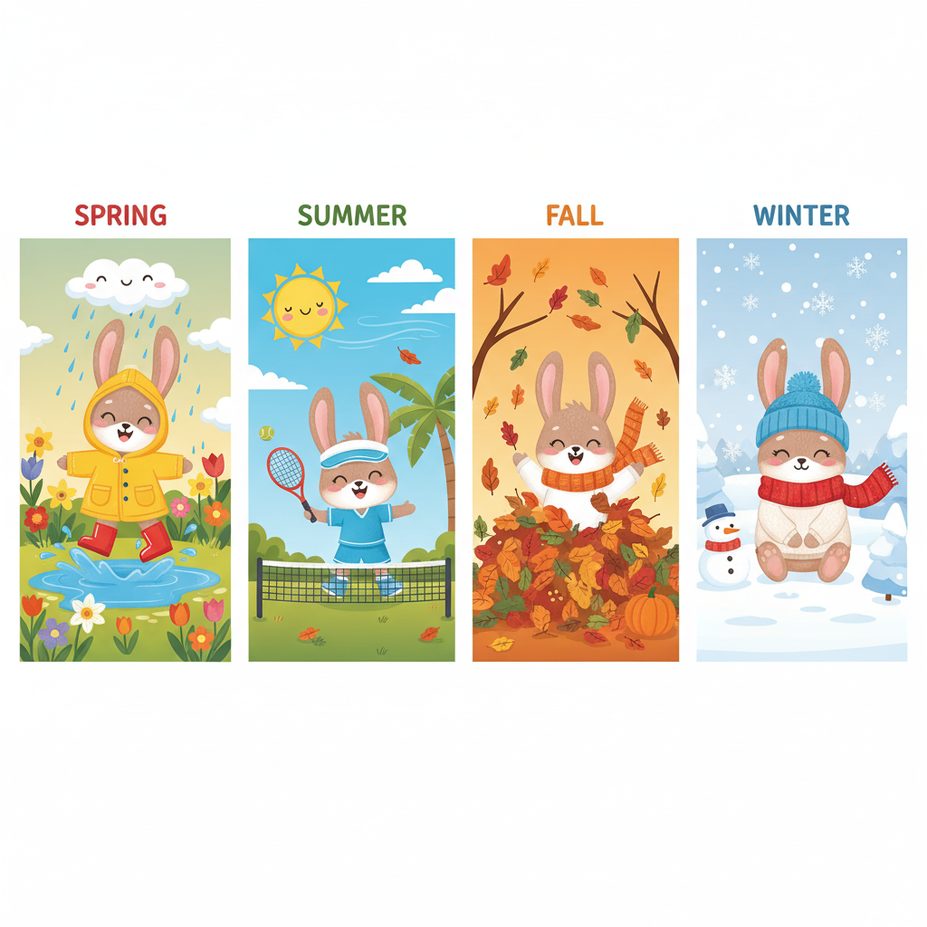Bunny Through The Seasons - Correct Order
