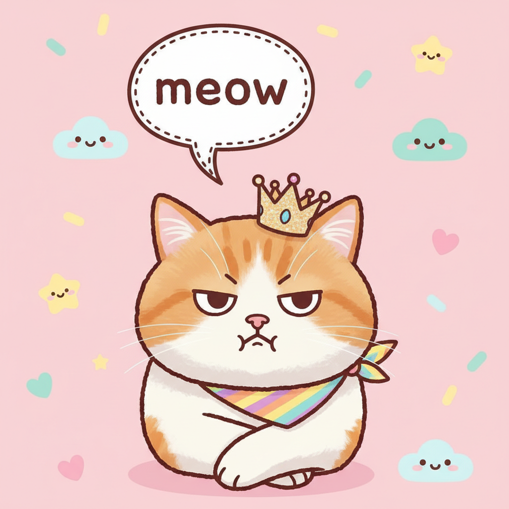 Cat saying meow