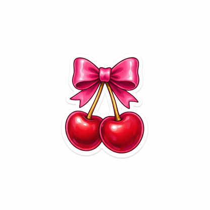 Cherry Sticker - Square Format