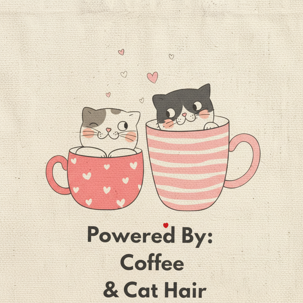 Coffee Cat Tote Detail