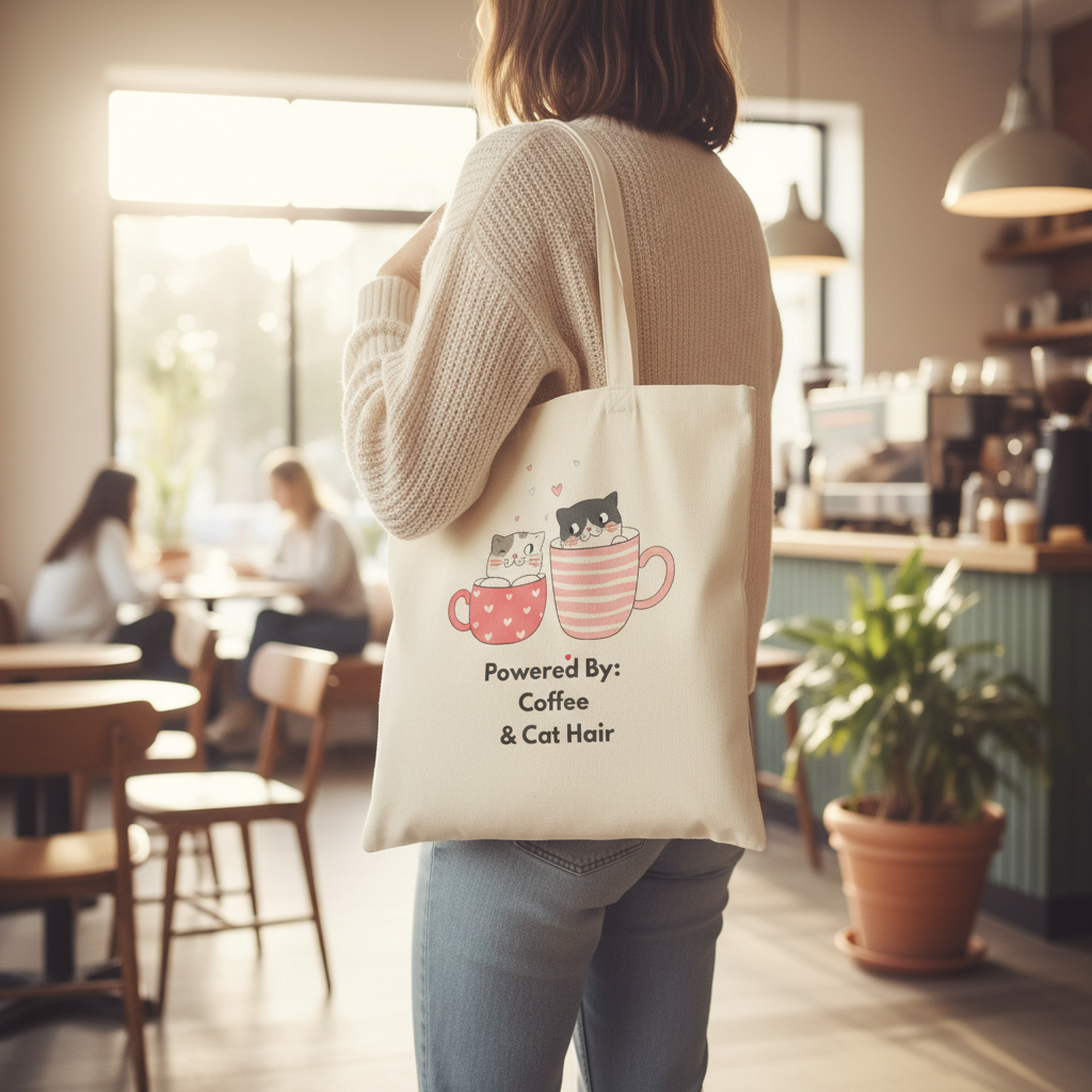Coffee Cat Tote Lifestyle