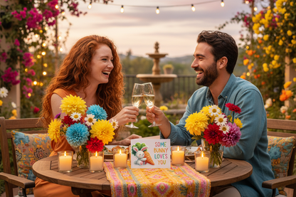 Couple on date night with bunny sticker