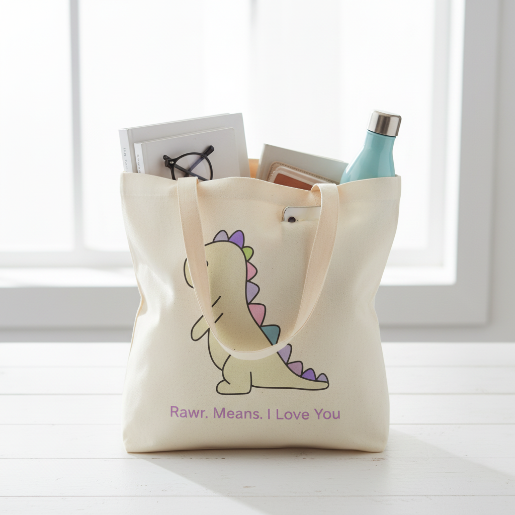 Dino Tote Filled with Items