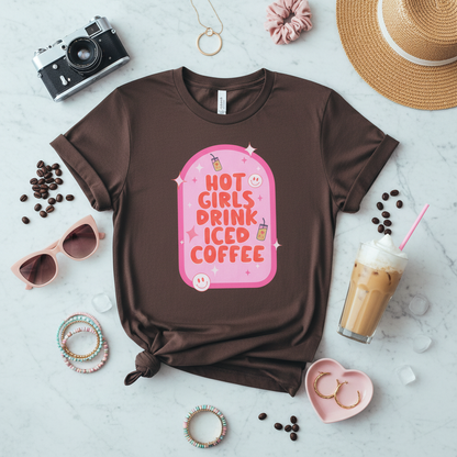 Hot Girls Iced Coffee Flat Lay