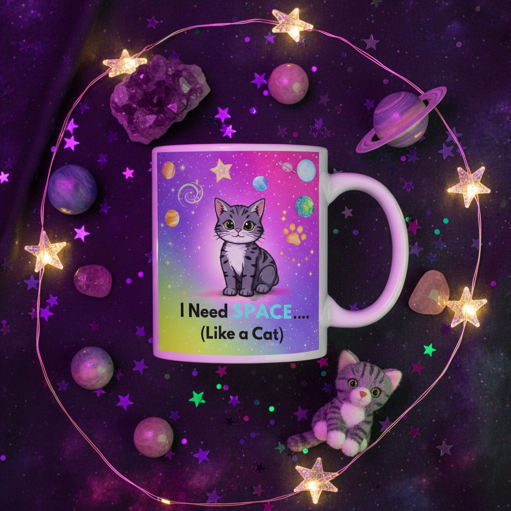 I Need Space galaxy flat lay