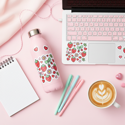 Kawaii Strawberry Sticker Lifestyle