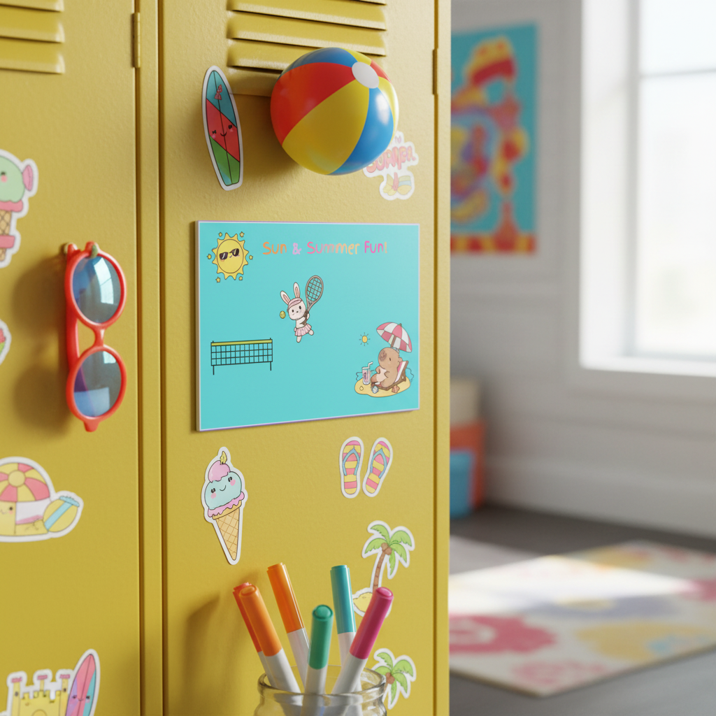 Kids bedroom or locker scene