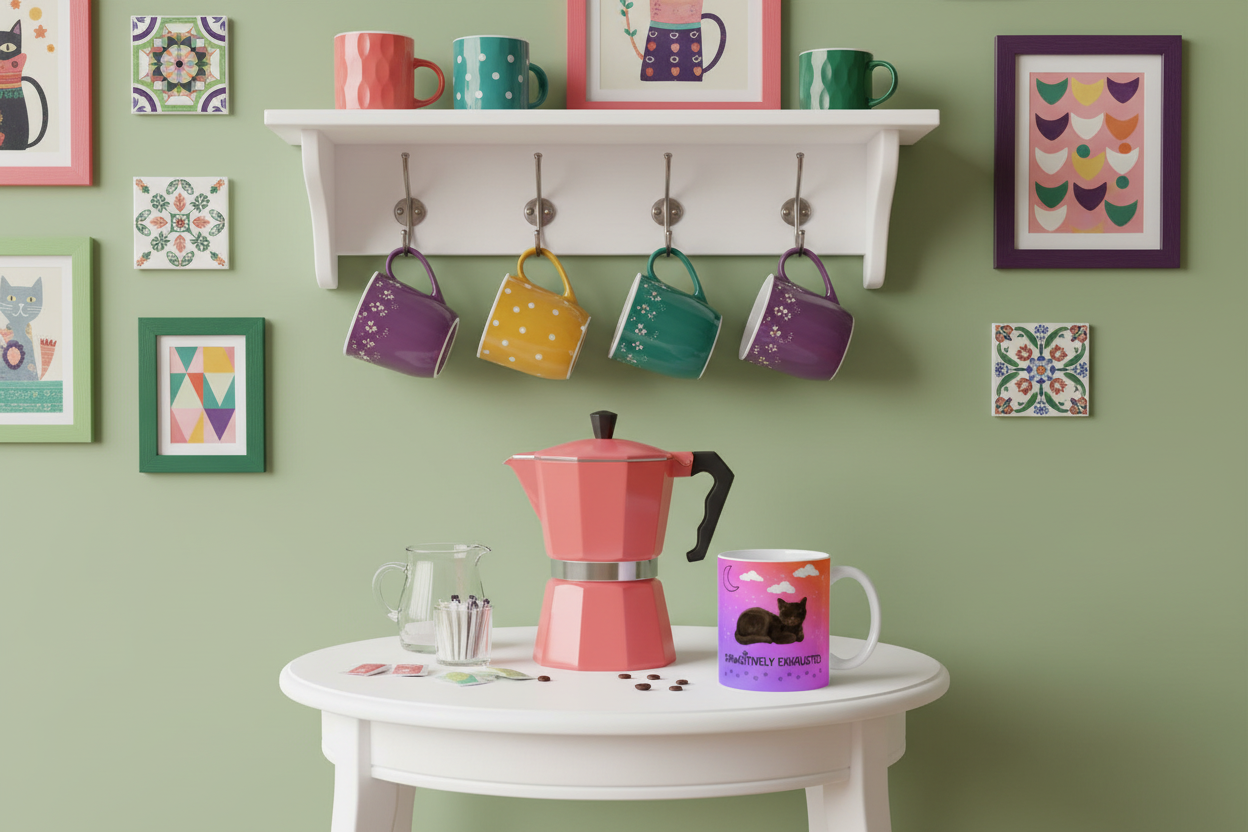 Pawsitively Exhausted chic coffee station