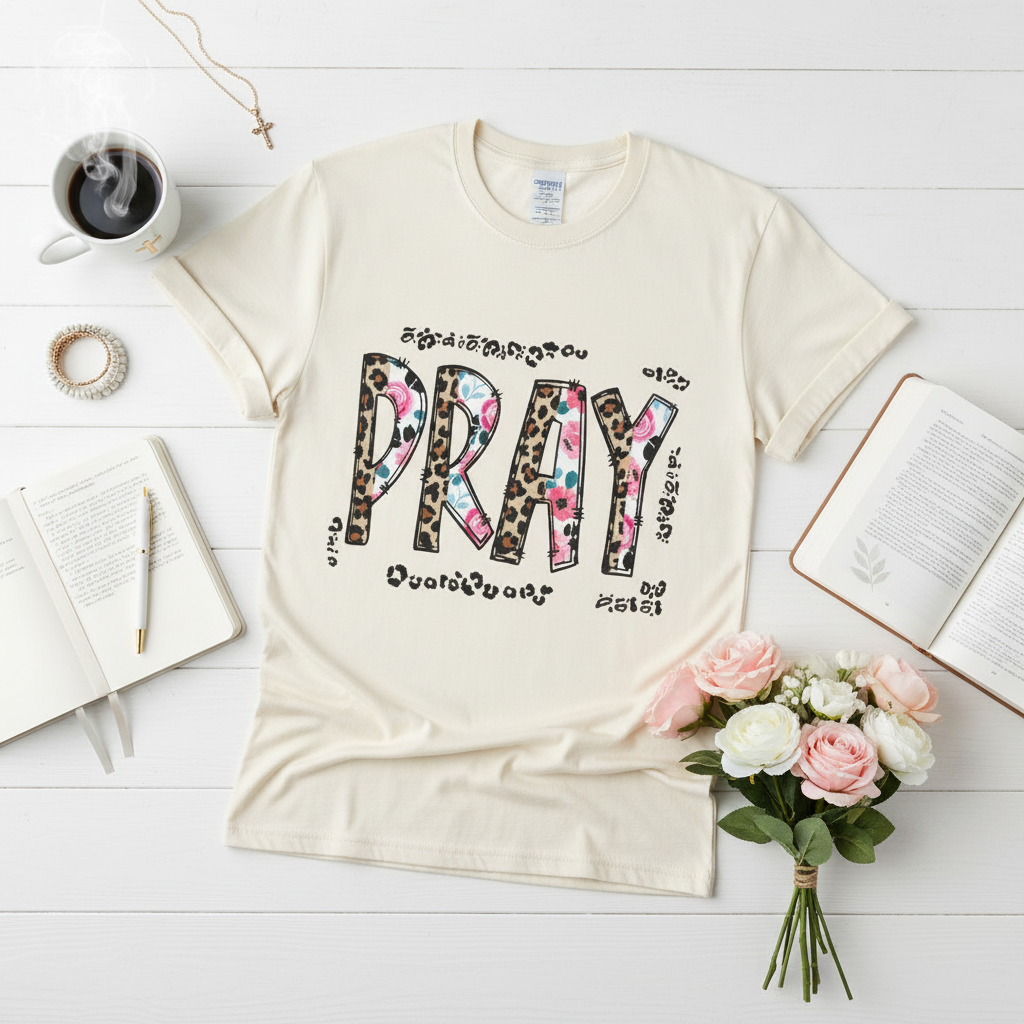 PRAY Tee Flat Lay