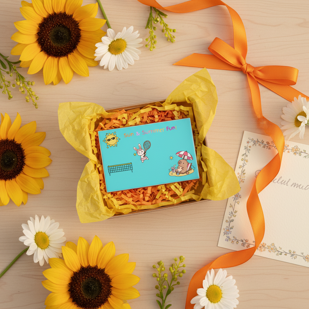Summer gift flatlay